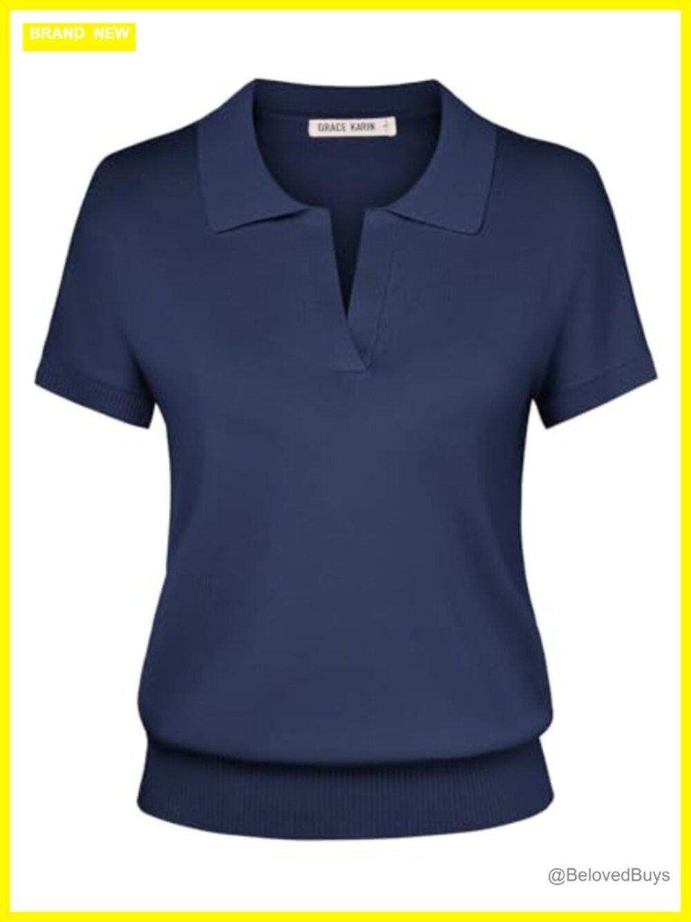 Womens V-Neck Short Sleeve Knit Pullover Sweater Business Casual Top